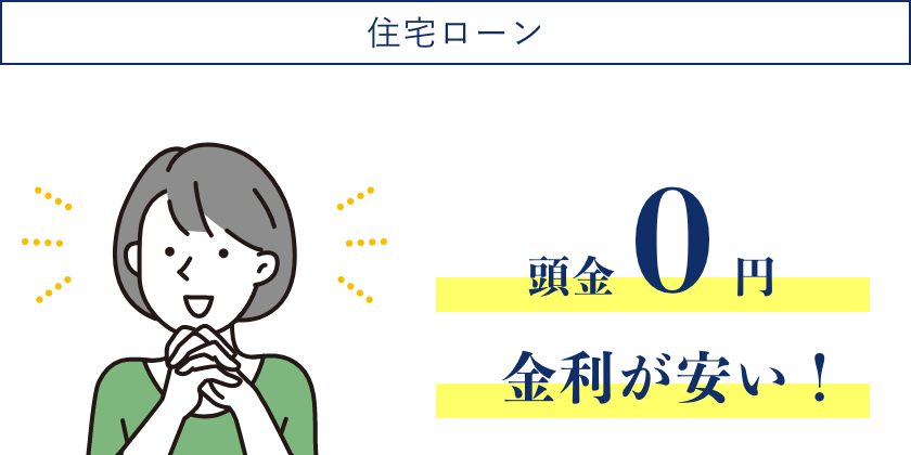 住宅ローン頭金０円、金利が安い！